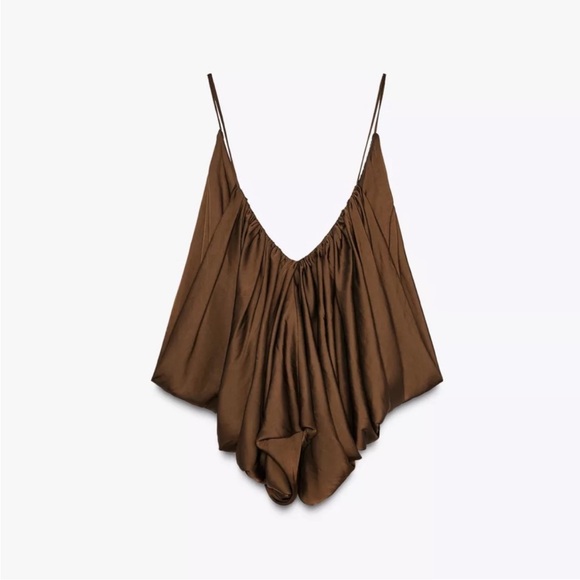 ZARA DRAPED SATIN EFFECT TOP - Picture 6 of 11